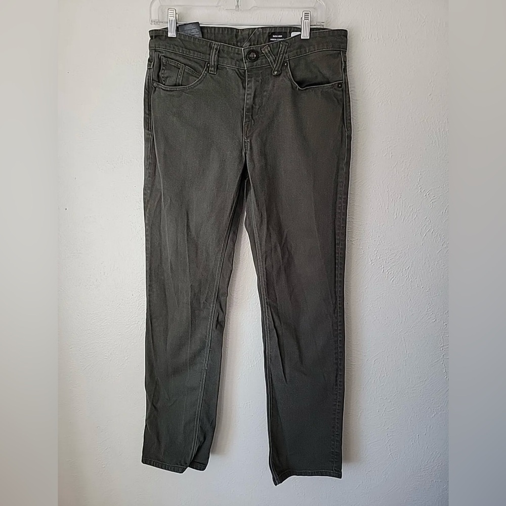 Volcom Solver Skate Denim Jeans Pants Grey